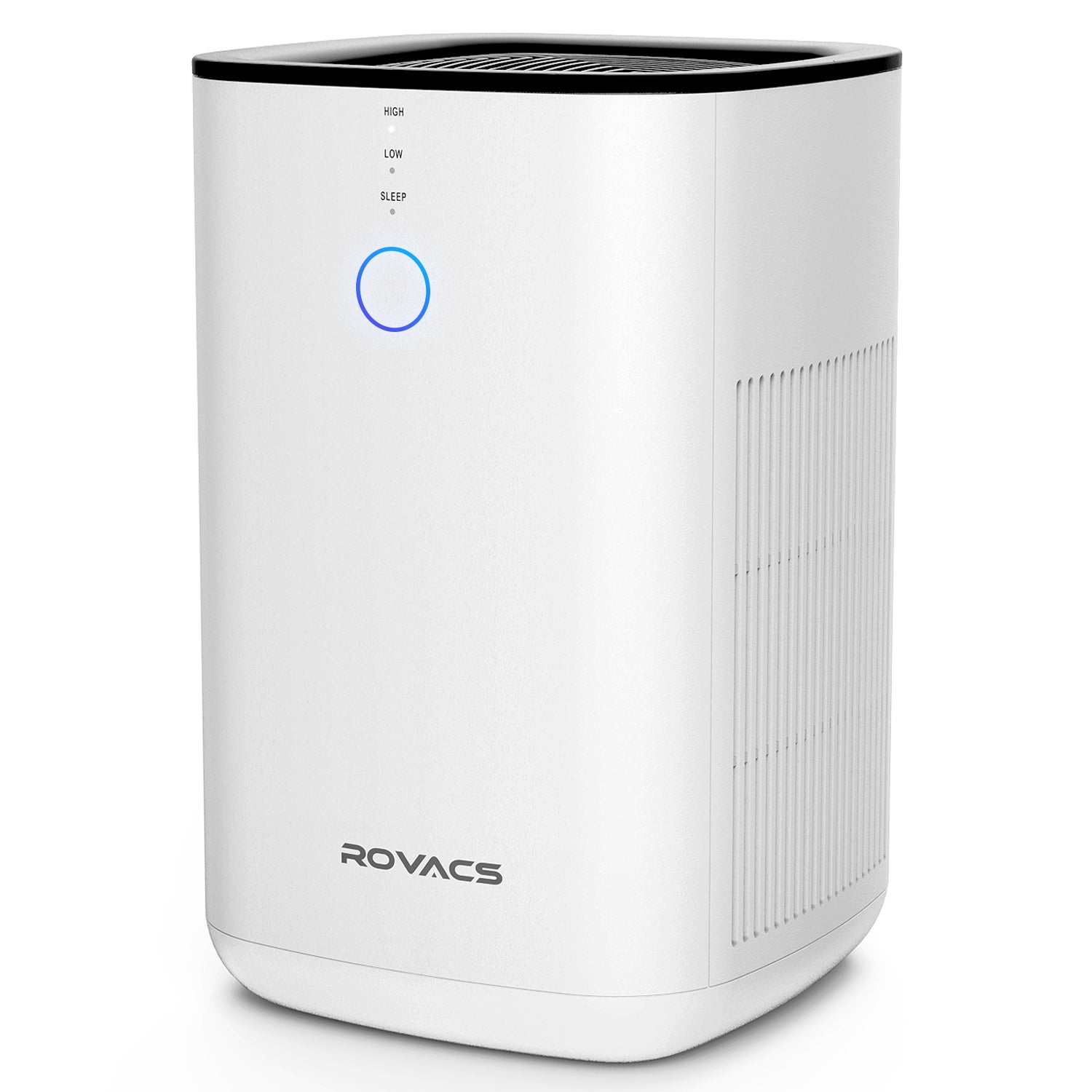 ROVACS air purifier RV60, H13 True HEPA filter, Activated carbon filter, covers 4-8㎡, CADR: 40 cfm, three fan speeds, one-key operation,double-sided air inlet and top air outlet, Adapter: DC12V, 1.0A, 10W, 26-43dB