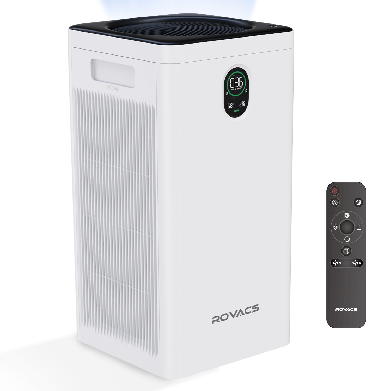 ROVACS Air Purifier RV550, 220 sq ft Coverage, Real HEPA Filter H13, For Smoke, Dust, Odors, Pet Dander, 99.97% Removal, CDAR 520m³/h, Automatic Laser Particle Sensor, Child Lock